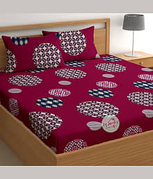 CG HOMES Microfiber 1 Double Bedsheet with 2 Pillow Covers ( Maroon )