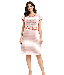 Camey Viscose Printed Women Regular Nighty ( Pink )