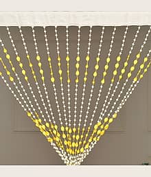 Click Solid Transparent Eyelet Curtain 7 ft ( Pack of 1 ) - Yellow