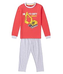Cub Mcpaws Pack of 1 Boys Cotton Blend Nightsuit Set ( Red )