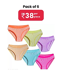 DOOZIE LOVEPLUS Pack of 6 Poly Cotton Striped Women's Bikini ( Multicolor )