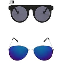 David Martin Multicolor Round Sunglasses ( Pack of 2 )