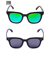 David Martin Multicolor Wrap Around Sunglasses ( Pack of 2 )