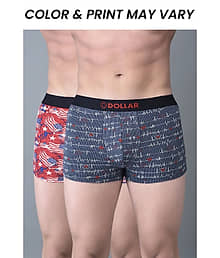 Dollar Bigboss Men's Pack of 2 Printed Trendy Trunk Formulated With Combed Cotton and Spandex Fabric (Colour May Vary)