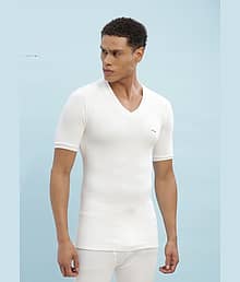 Dollar Ultra Pack of 1 Cotton Blend Thermal Tops For Men's ( Off-White )