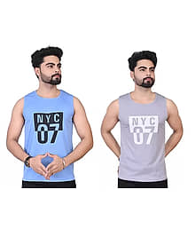 ERRISH ENTERPRISES Pack of 2 Polyester Basic Vest For Men ( Multicolor7 )