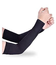 EmmEmm 2 Pcs Ultra Thin Black Cool Arm Sleeves For Sun UV Protection in Cricket, Golf & Outdoors