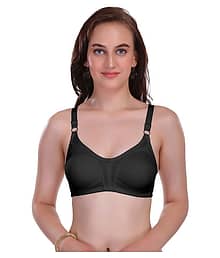 Eve's Beauty Poly Cotton Non Padded Women's Seamless Bra ( Black )