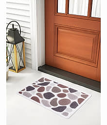 FABINALIV Set of 1 Anti-skid Rubber Door Mat ( 60 X 40 cm ) Dark Brown