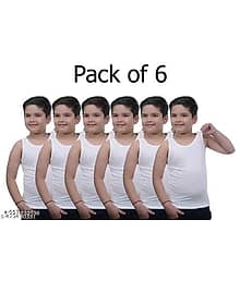 FAYROUZ Pack of 6 Baby Boys Cotton Vest ( White )