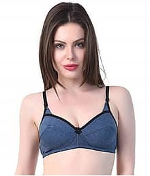 FeelBlue Poly Cotton Seamless Bra - Navy Single