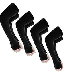 Full Arm Sleeves | 4 Pair | Cotton Arm Sleeves | Cloth Arm Sleeves For Driving, Biking, Cycling, Pollution | Sun Dust Protection Sleeves for Men & Wom