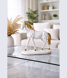 GiftnGlory Horse Sculpture | Premium White Stallion Showpiece Plastic | Modern Home Decor, Office Desk Decoration, Art Statue for Living Room, Bedroom