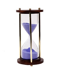 Generic - Brass and Wood Purple Sand Timer Showpiece 14 cm