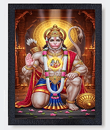 Hanuman Ji Photo Frame,Balaji Photo Frame,Hanuman ji photo frame, with laminated sheet Photo Frame . size 14x10 inches