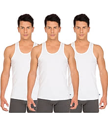 Jockey Pack of 3 Cotton Basic Vest For Men ( White )
