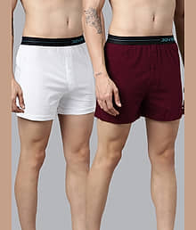 Joven Pack of 2 Cotton Boxers For Men's ( Burgandy )