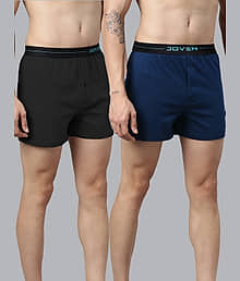 Joven Pack of 2 Cotton Boxers For Men's ( Black )
