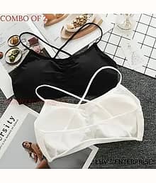 Kamini Pack of 2 Cotton Blend Lightly Padded Everyday Bra For Women ( Multicolor )