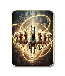 Livin'luxe 7 Running Horses MDF Wall Art with Table Top Stand & Wall Hanging Hole