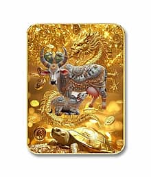 Livin'luxe Kamdhenu Cow MDF Wall Art with Table Top Stand