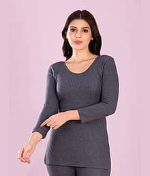 Lux Inferno Cotton Thermal Tops ( Charcoal , Pack of 1 )