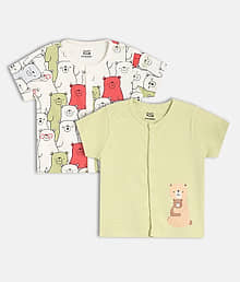 MINI KLUB Pack of 2 Baby Boys Cotton Vest ( Multi )