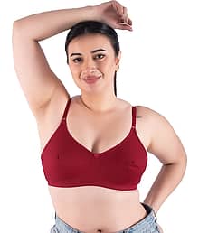 Missvalentine Pack of 1 Cotton Non Padded Everyday Bra For Women ( Maroon )