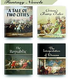 Most Beautiful Fantasy Books Set Of 4, The Fantasy Novels Included In This Set Are, A Tale Of Two Cities By Charles Dickens Plus The Republic Plus Gri