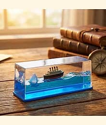 Moving Titanic Liquid Wave Cruise Ship, Liquid Wave Cruise Ship Decoration, Nautical Showpiece for Show Piece for Home Decor