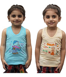 NEW TRINATH HOSIERY Pack of 2 Girls Cotton Blend Camisoles ( Multicolor )