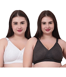 Narsingha Dreams Pack of 2 Cotton Blend Non Padded Everyday Bra For Women ( Multicolor 5 )