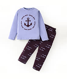 Nite Flite Pack of 1 Boys 100% Cotton Nightsuit Set ( Grey )