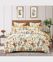 OSTARA Yellow Poly Cotton 1 Double King Bedsheet with 2 Pillow Covers ( 275 cm x 275 cm )