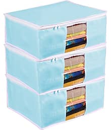 PrettyKrafts Presents Saree Cover With Net Pocket for Phenyl Ball,Storage Bags for Clothes Combo Offer Saree Organizer for Wardrobe/Organizers for Clo