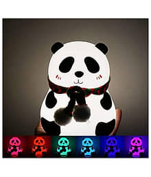 QitmirMKT Panda Lamp, Gifting , Panda Touch Silicone Lamp, Table Lamp Multicolor Bedside Table Lamp ( Pack of 1 )
