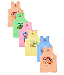 Renox Pack of 6 Boys Cotton Vest ( Multicolor )