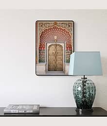 Royal Indian Palace Door Wall Art | Haveli Floral Ceiling UV Print