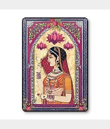 Royal Rajasthani Lady Wall Art | Miniature Portrait UV Print