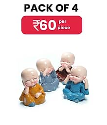 KDM - Monk Buddha Showpiece Set of 4