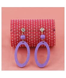 SILVER SHINE Designer Alegent Diamond Wooden Light Weight Earrings for Girls and Women.