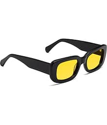 SRPM Black Rectangular Sunglasses ( Pack of 1 )