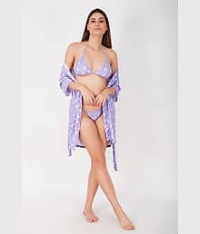 SSoShHub Purple Satin Women Baby Doll Dress Without Panty