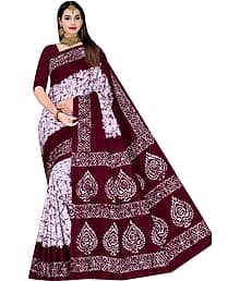 Sarita Saree Cotton Printed Sambalpuri Saree Without Blouse Piece ( Brown )