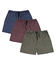 Shakubhar Pack of 3 Cotton Blend Boxers For Men's ( Multicolor )