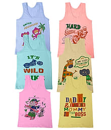 Shakubhar Pack of 6 Boys Cotton Blend Vest ( Multicolor 4 )