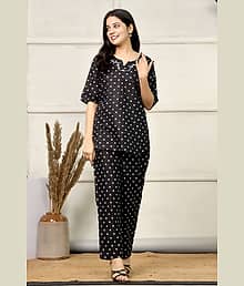 Styra Cotton Printed Women Top with Pyjama ( Multicolor )