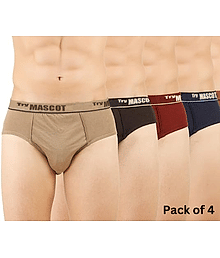Try MASCOT Pack of 4 Cotton Briefs For Men's ( Multicolor )