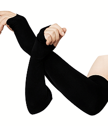 anyversal Black Nylon Men's UV Protection Gloves ( Pack of 1 )