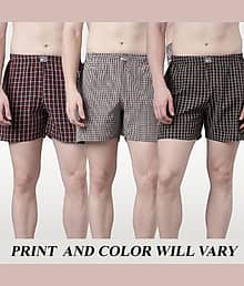 broon Pack of 3 Cotton Blend Boxers For Men's ( Assorted 7 )